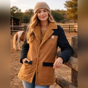Carhartt Sherpa Lined Ranch Jacket Western Workwear Coat Farm Style  Size 2XL